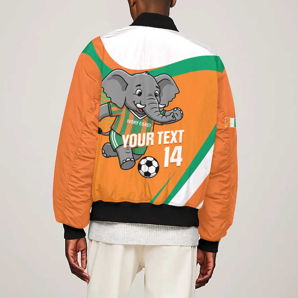 Custom Ivory Coast Football Bomber Jacket 2026 Allez Les Elephants Cute Mascot - African Pride