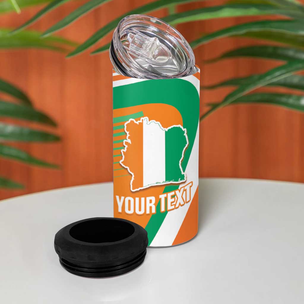 Custom Ivory Coast Football 4 in 1 Can Cooler Tumbler 2026 Allez Les Elephants Cute Mascot - African Pride
