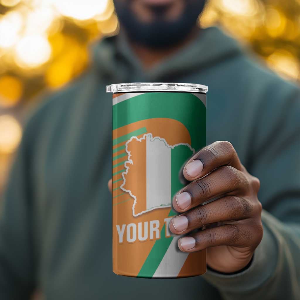 Custom Ivory Coast Football 4 in 1 Can Cooler Tumbler 2026 Allez Les Elephants Cute Mascot - African Pride