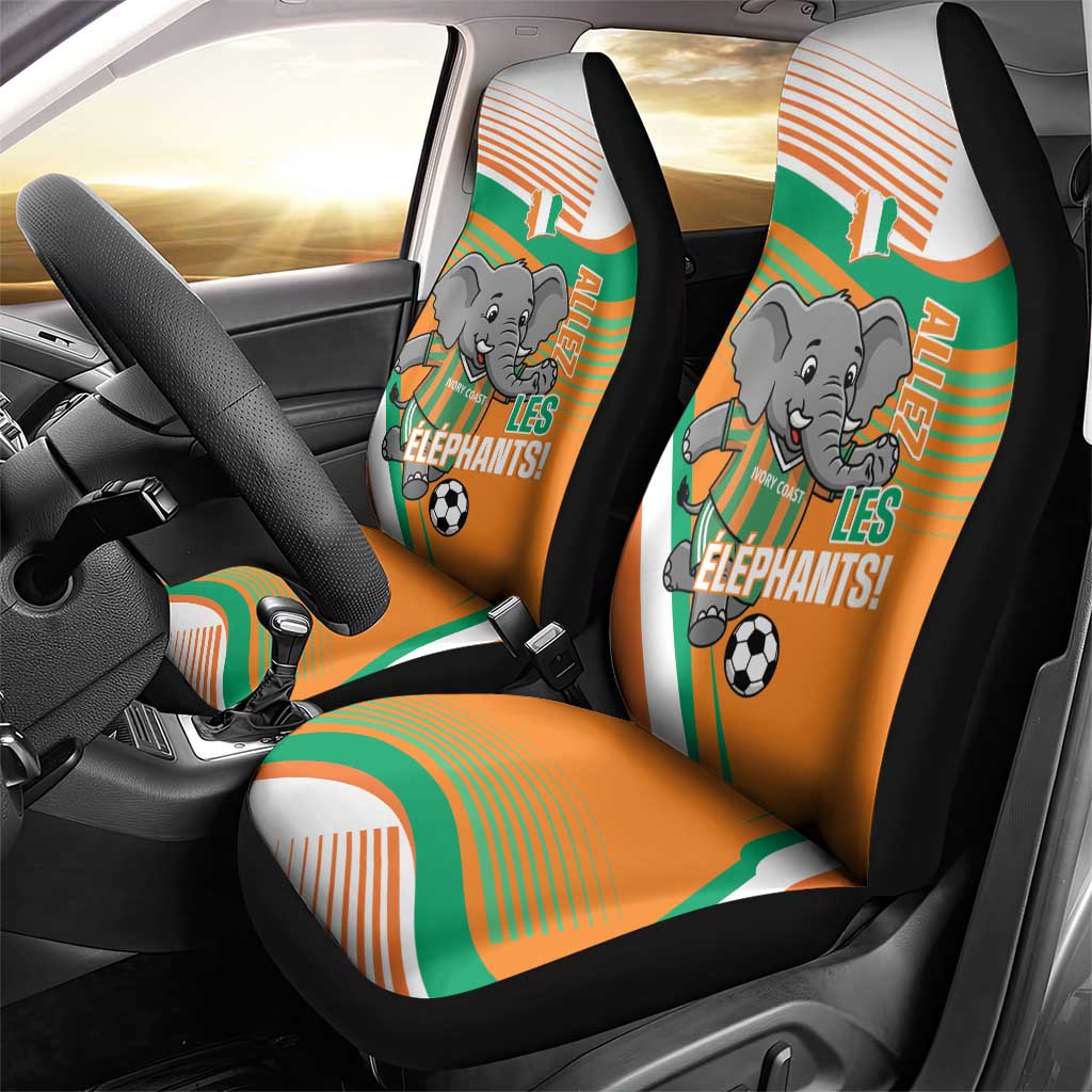 Ivory Coast Football Car Seat Cover 2026 Allez Les Elephants Cute Mascot - African Pride