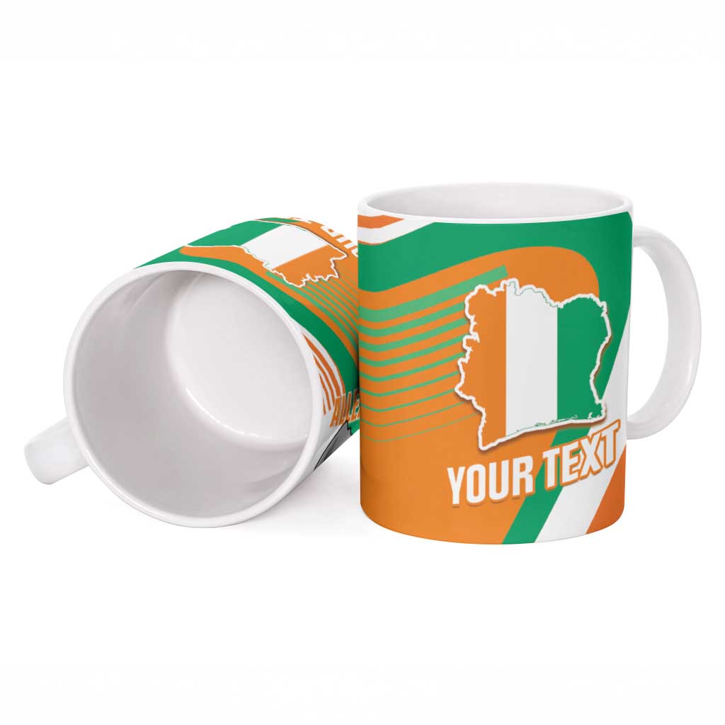 Custom Ivory Coast Football Ceramic Mug 2026 Allez Les Elephants Cute Mascot - African Pride