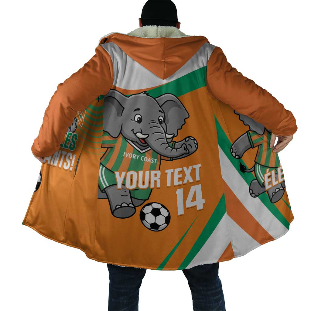 Custom Ivory Coast Football Cloak 2026 Allez Les Elephants Cute Mascot - African Pride