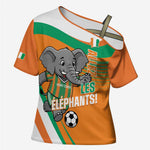 Custom Ivory Coast Football Cross Shoulder Shirt 2026 Allez Les Elephants Cute Mascot - African Pride