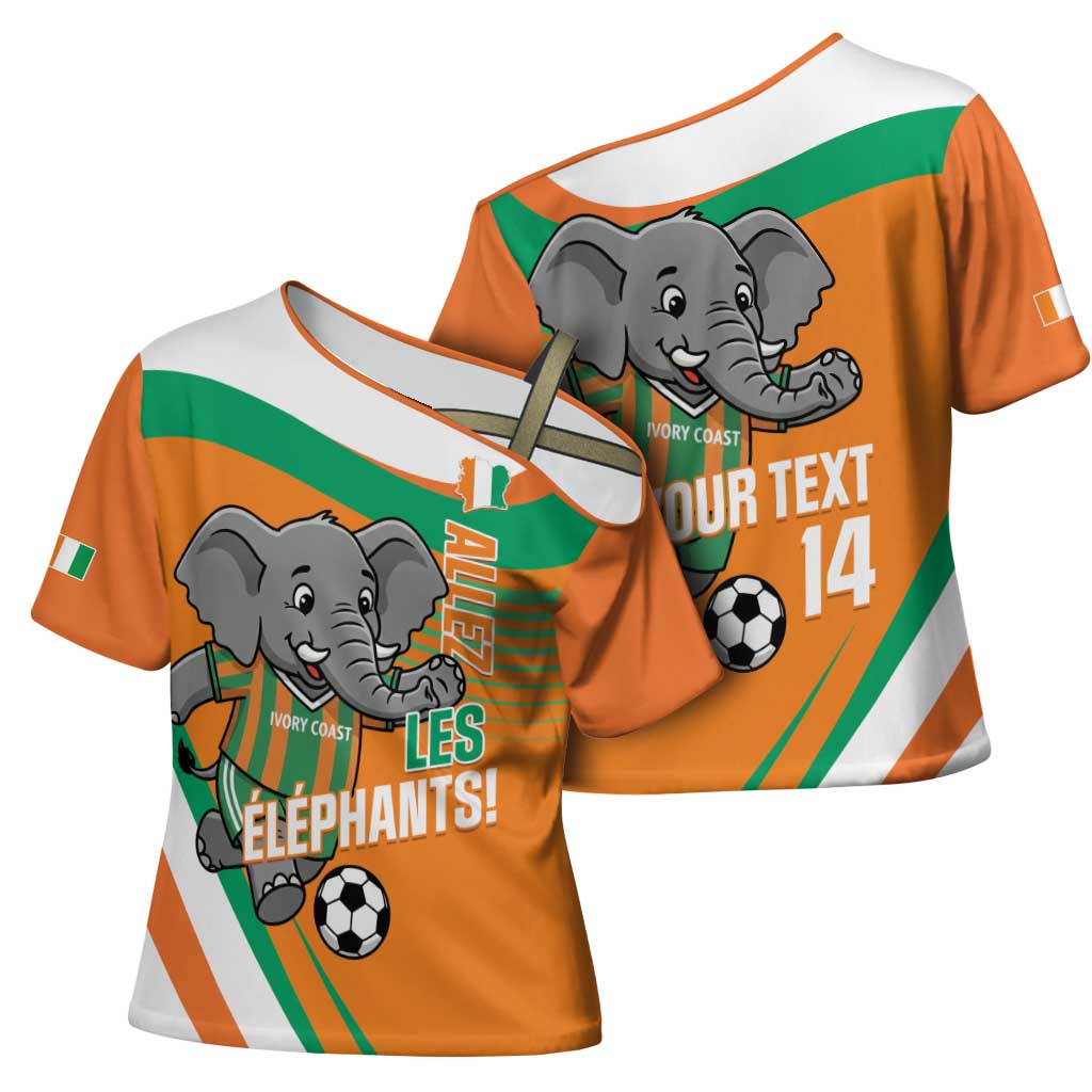 Custom Ivory Coast Football Cross Shoulder Shirt 2026 Allez Les Elephants Cute Mascot - African Pride