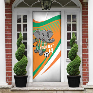 Custom Ivory Coast Football Door Cover 2026 Allez Les Elephants Cute Mascot - African Pride