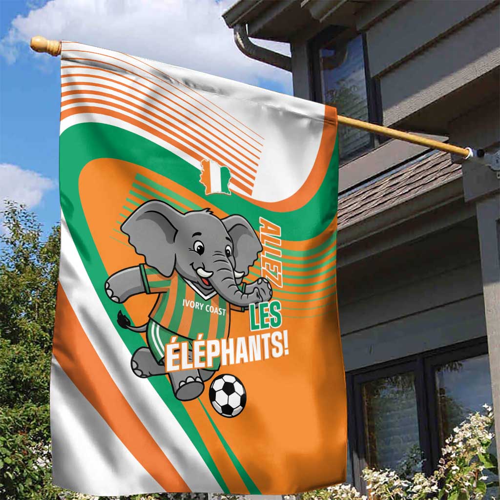Ivory Coast Football Garden Flag 2026 Allez Les Elephants Cute Mascot - African Pride