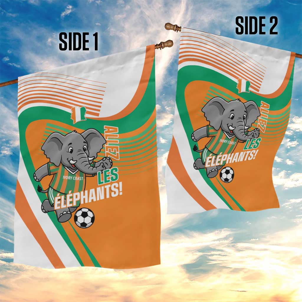 Ivory Coast Football Garden Flag 2026 Allez Les Elephants Cute Mascot - African Pride