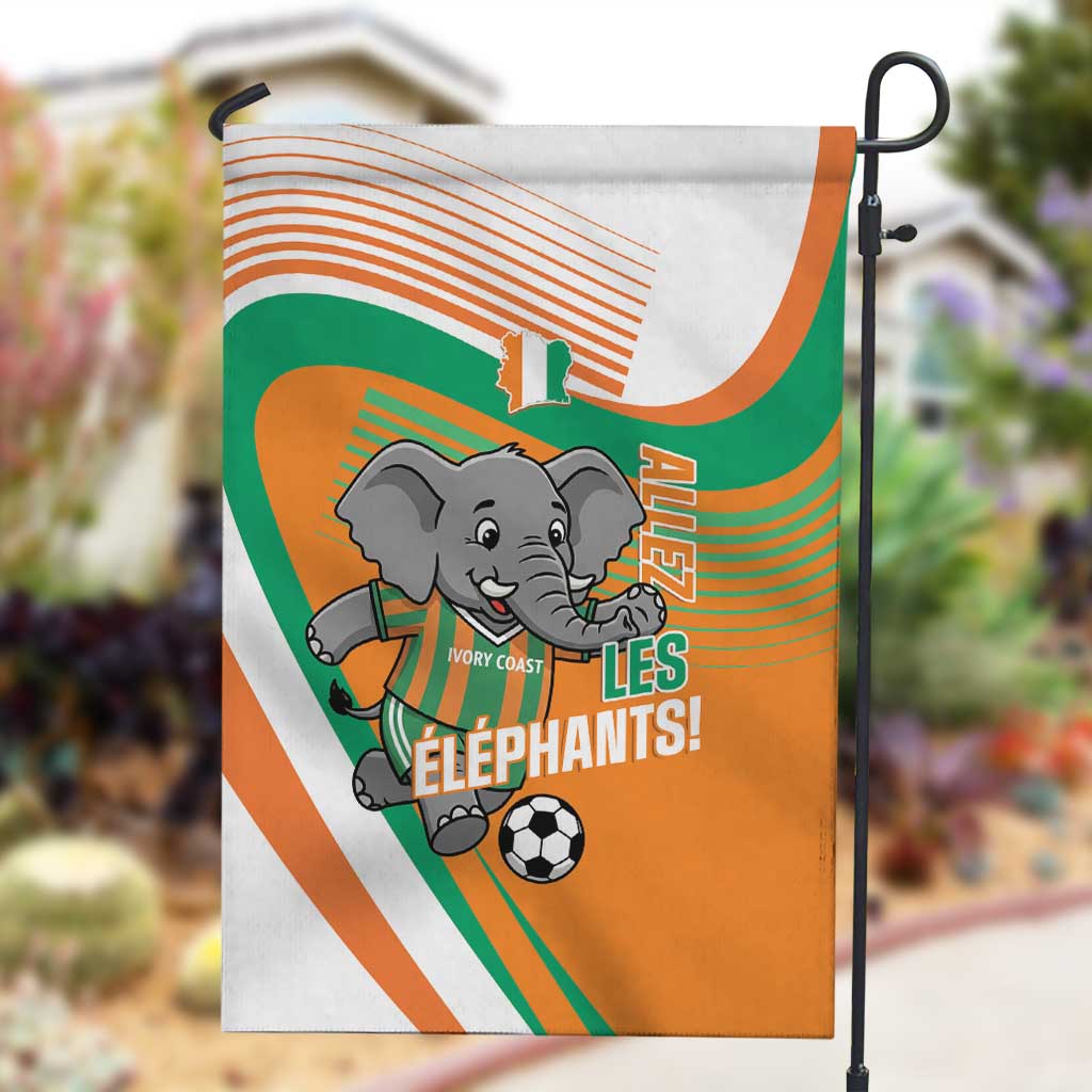 Ivory Coast Football Garden Flag 2026 Allez Les Elephants Cute Mascot - African Pride