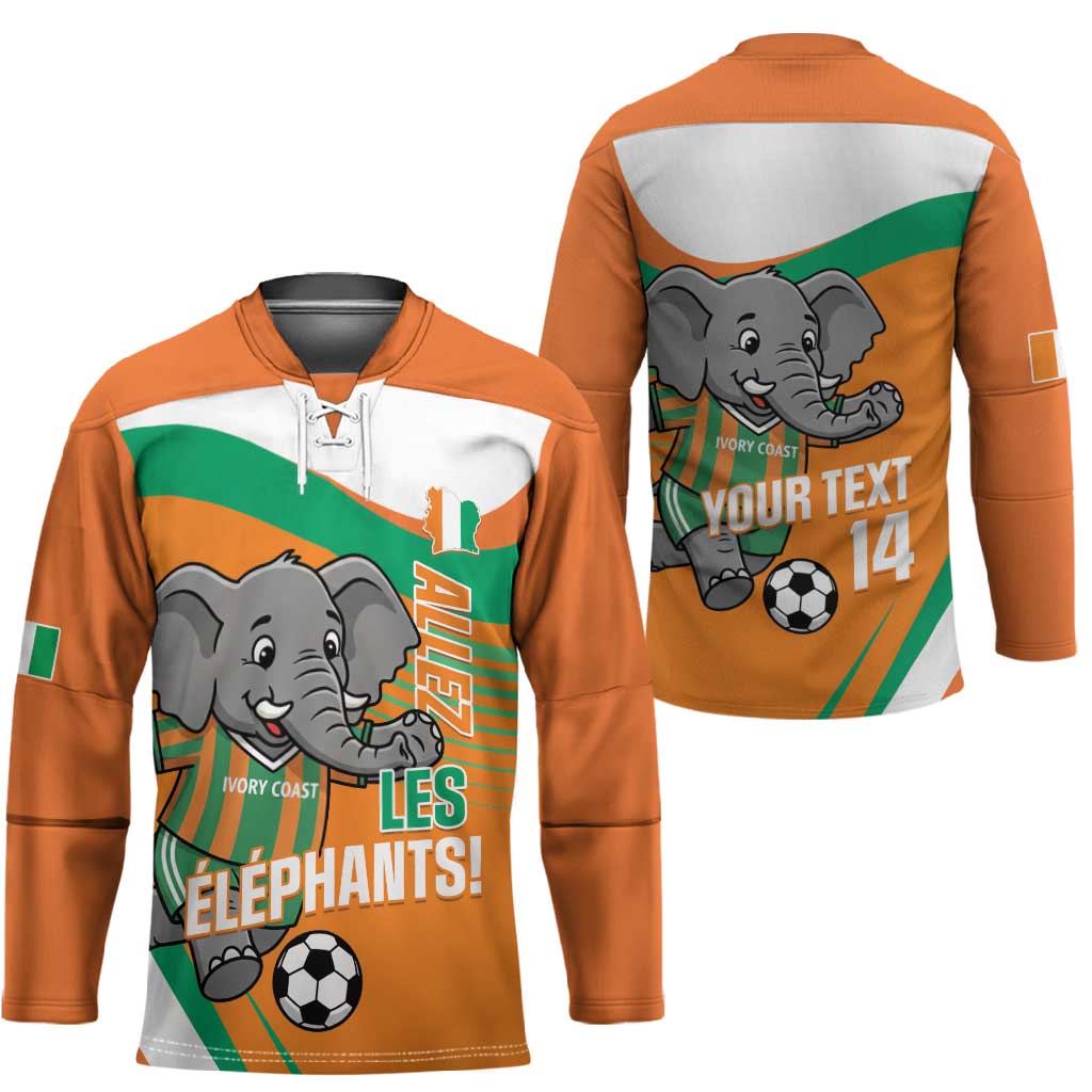 Custom Ivory Coast Football Hockey Jersey 2026 Allez Les Elephants Cute Mascot - African Pride