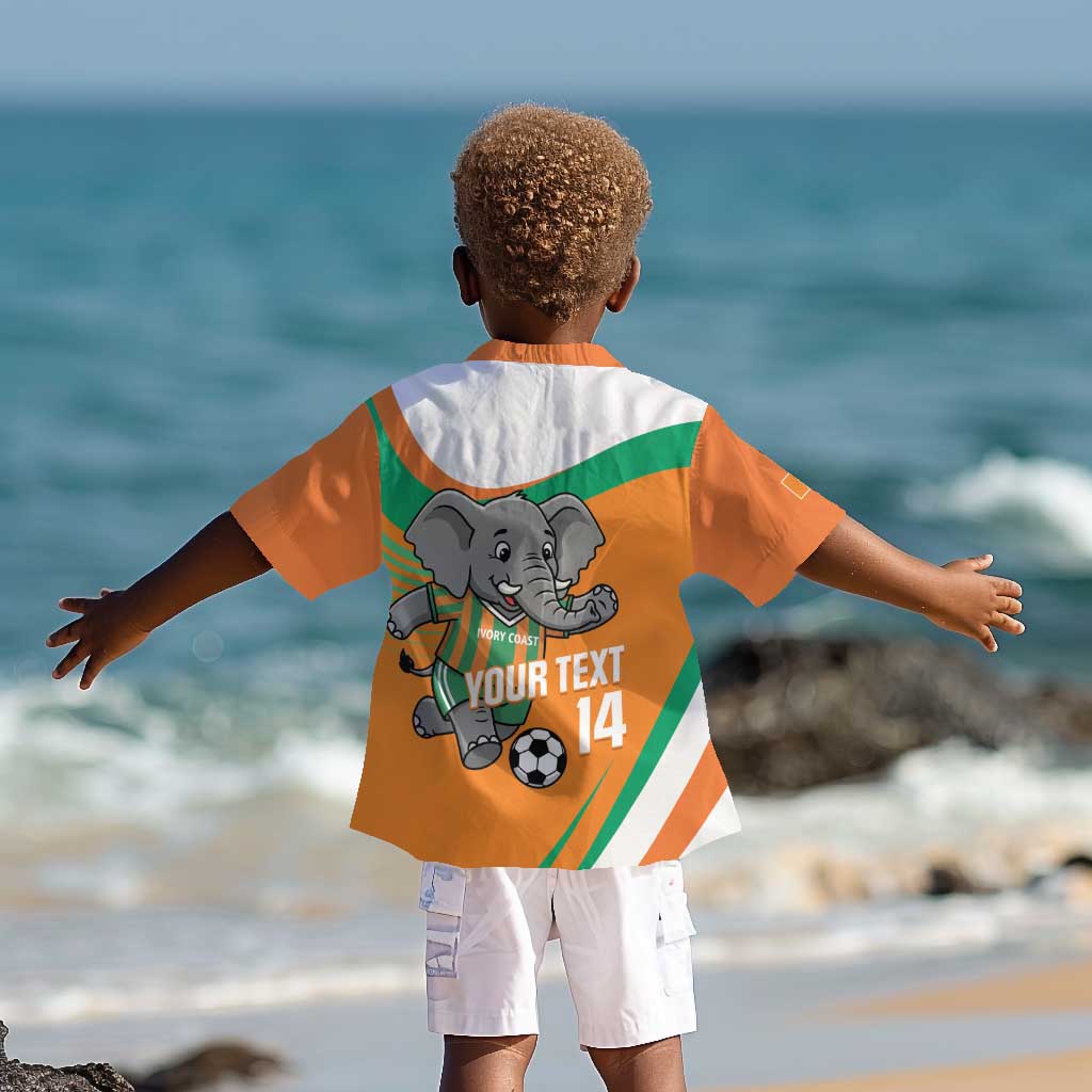 Custom Ivory Coast Football Kid Hawaiian Shirt 2026 Allez Les Elephants Cute Mascot LT14
