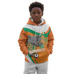 Custom Ivory Coast Football Kid Hoodie 2026 Allez Les Elephants Cute Mascot - African Pride