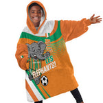 Custom Ivory Coast Football Kid Wearable Blanket Hoodie 2026 Allez Les Elephants Cute Mascot - African Pride