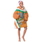 Custom Ivory Coast Football Kid Wearable Blanket Hoodie 2026 Allez Les Elephants Cute Mascot - African Pride