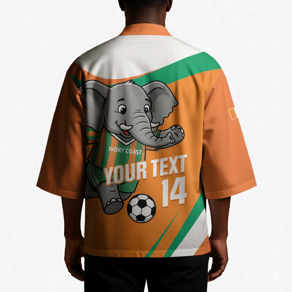 Custom Ivory Coast Football Kimono 2026 Allez Les Elephants Cute Mascot - African Pride