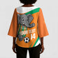 Custom Ivory Coast Football Kimono Sleeve Blouse 2026 Allez Les Elephants Cute Mascot - African Pride