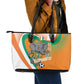 Ivory Coast Football Leather Tote Bag 2026 Allez Les Elephants Cute Mascot - African Pride