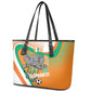 Ivory Coast Football Leather Tote Bag 2026 Allez Les Elephants Cute Mascot - African Pride