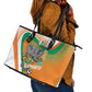Ivory Coast Football Leather Tote Bag 2026 Allez Les Elephants Cute Mascot - African Pride