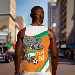 Custom Ivory Coast Football Men Tank Top 2026 Allez Les Elephants Cute Mascot - African Pride