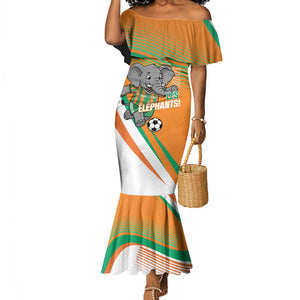 Custom Ivory Coast Football Mermaid Dress 2026 Allez Les Elephants Cute Mascot - African Pride