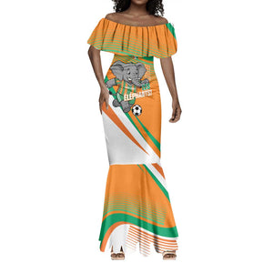 Custom Ivory Coast Football Mermaid Dress 2026 Allez Les Elephants Cute Mascot - African Pride