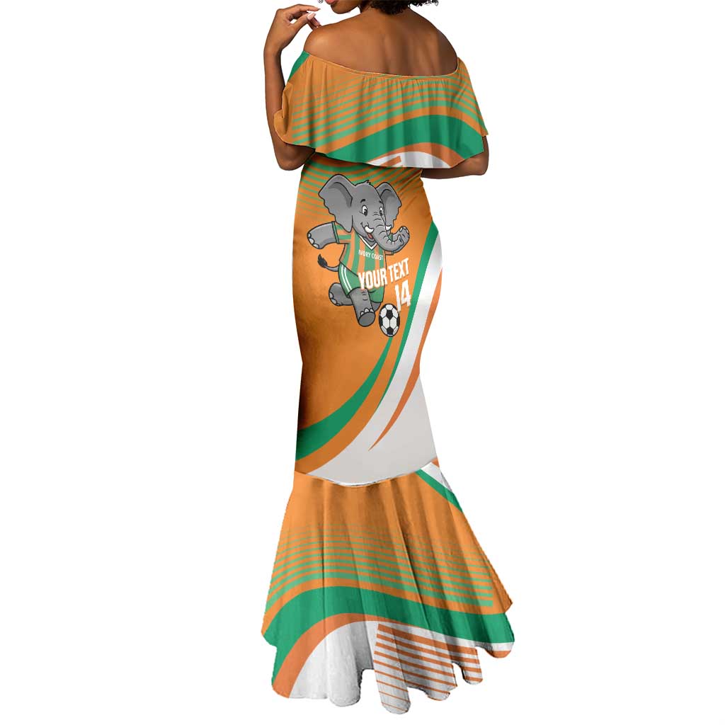 Custom Ivory Coast Football Mermaid Dress 2026 Allez Les Elephants Cute Mascot - African Pride