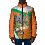 Custom Ivory Coast Football Padded Jacket 2026 Allez Les Elephants Cute Mascot - African Pride