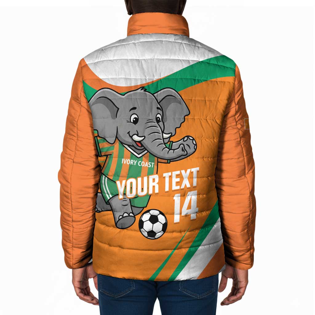 Custom Ivory Coast Football Padded Jacket 2026 Allez Les Elephants Cute Mascot - African Pride