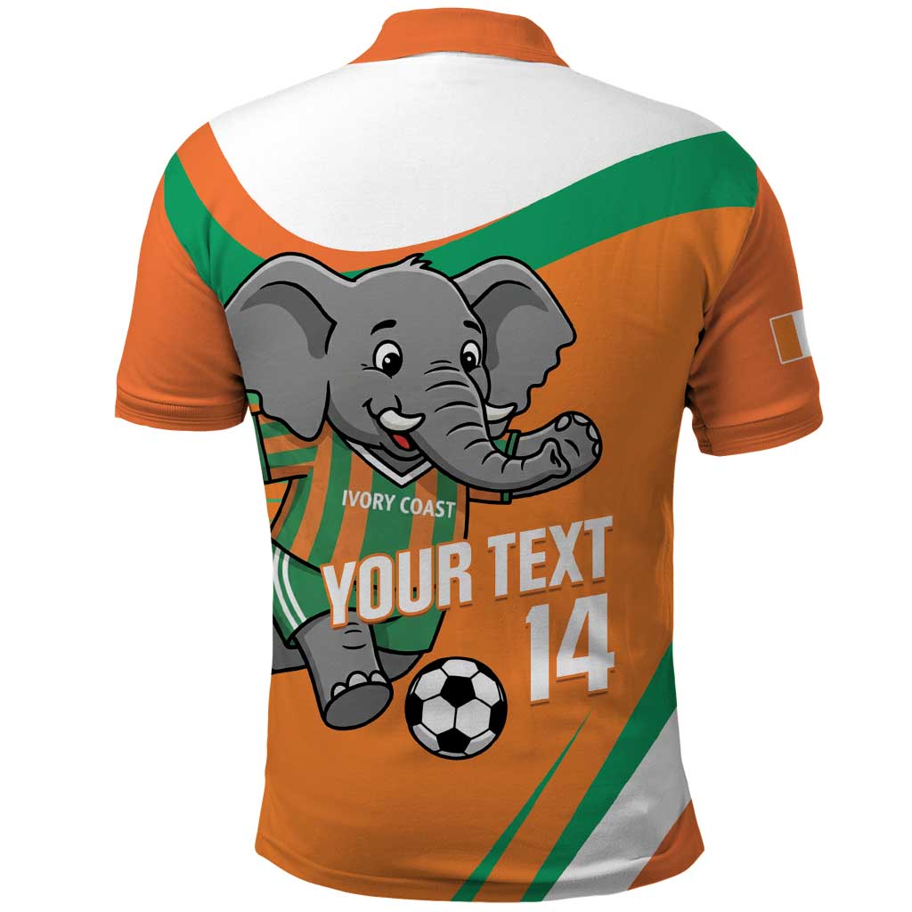 Custom Ivory Coast Football Polo Shirt 2026 Allez Les Elephants Cute Mascot LT14