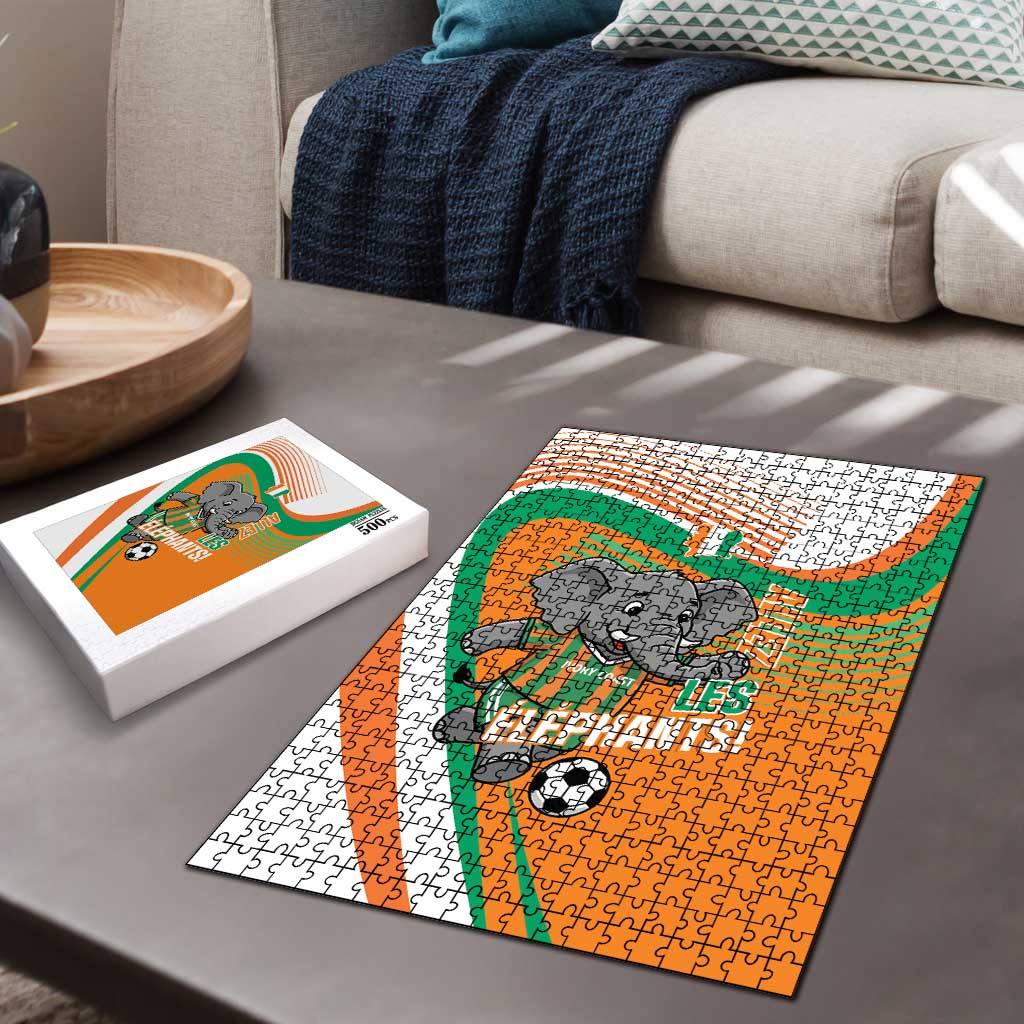Ivory Coast Football Puzzle 2026 Allez Les Elephants Cute Mascot - African Pride