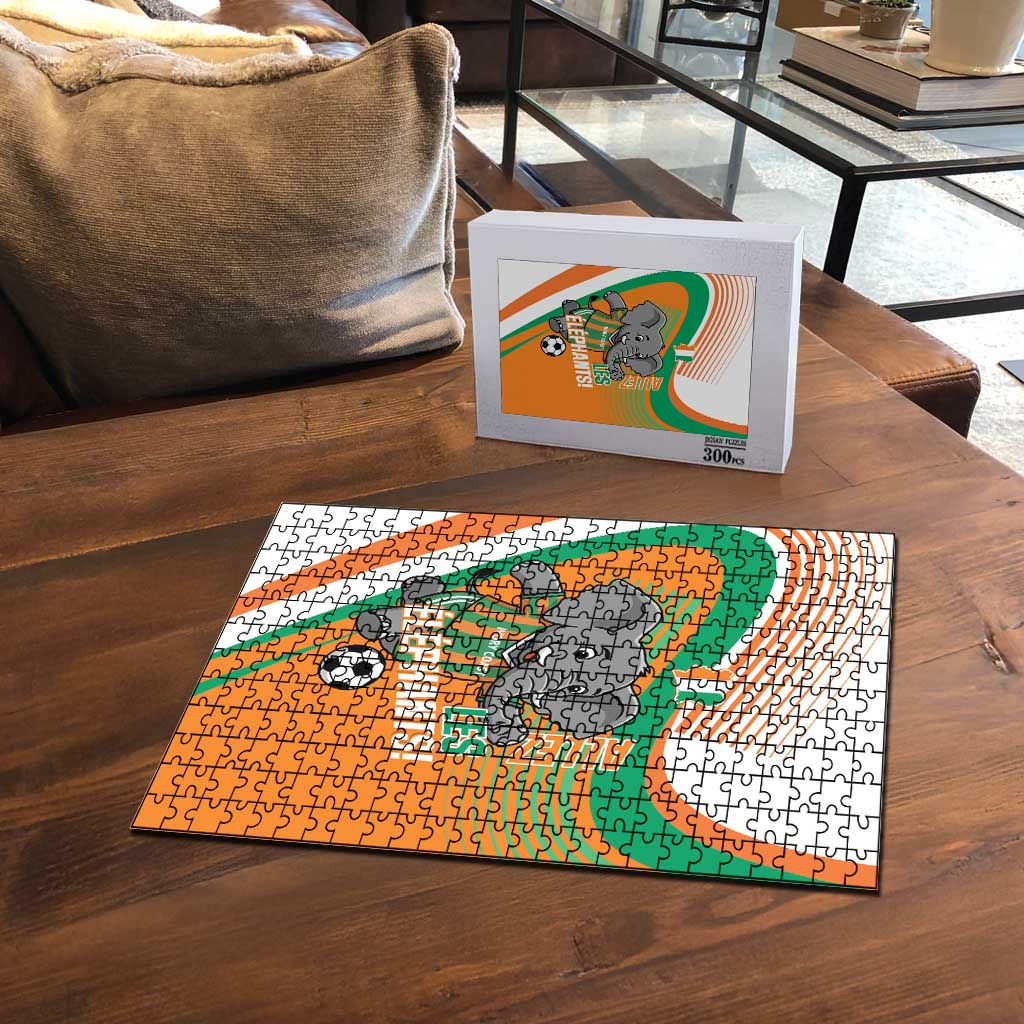 Ivory Coast Football Puzzle 2026 Allez Les Elephants Cute Mascot - African Pride