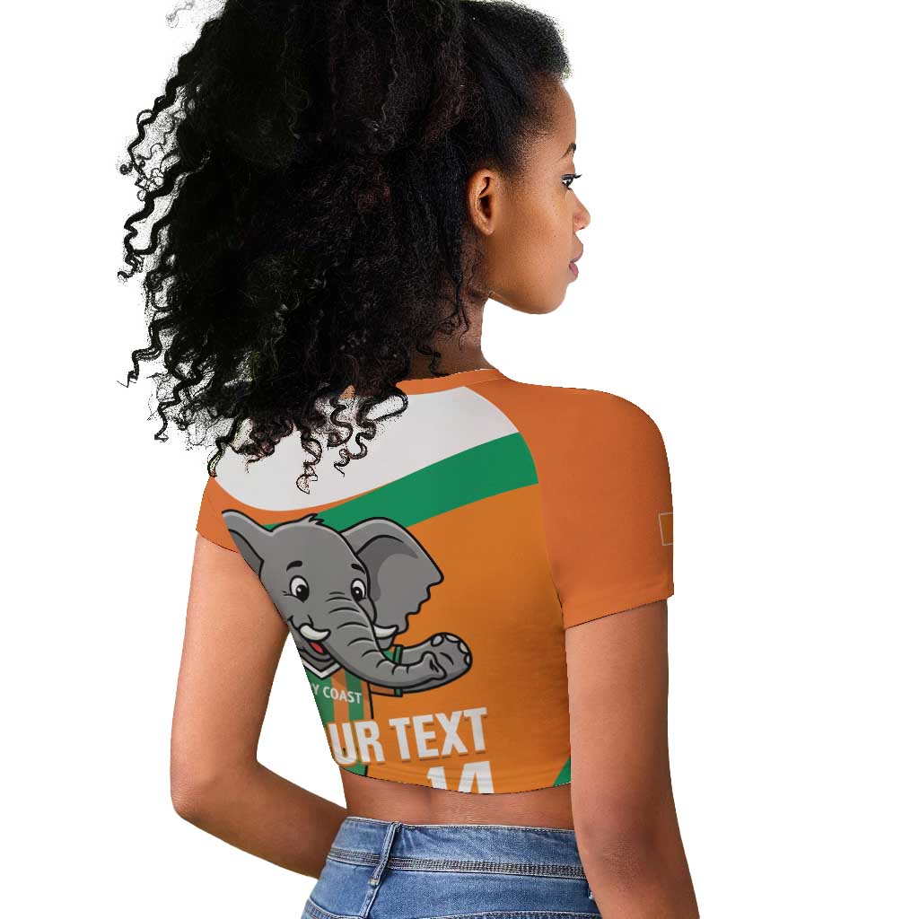 Custom Ivory Coast Football Raglan Cropped T shirt 2026 Allez Les Elephants Cute Mascot LT14