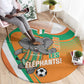 Ivory Coast Football Round Carpet 2026 Allez Les Elephants Cute Mascot - African Pride