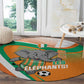 Ivory Coast Football Round Carpet 2026 Allez Les Elephants Cute Mascot - African Pride