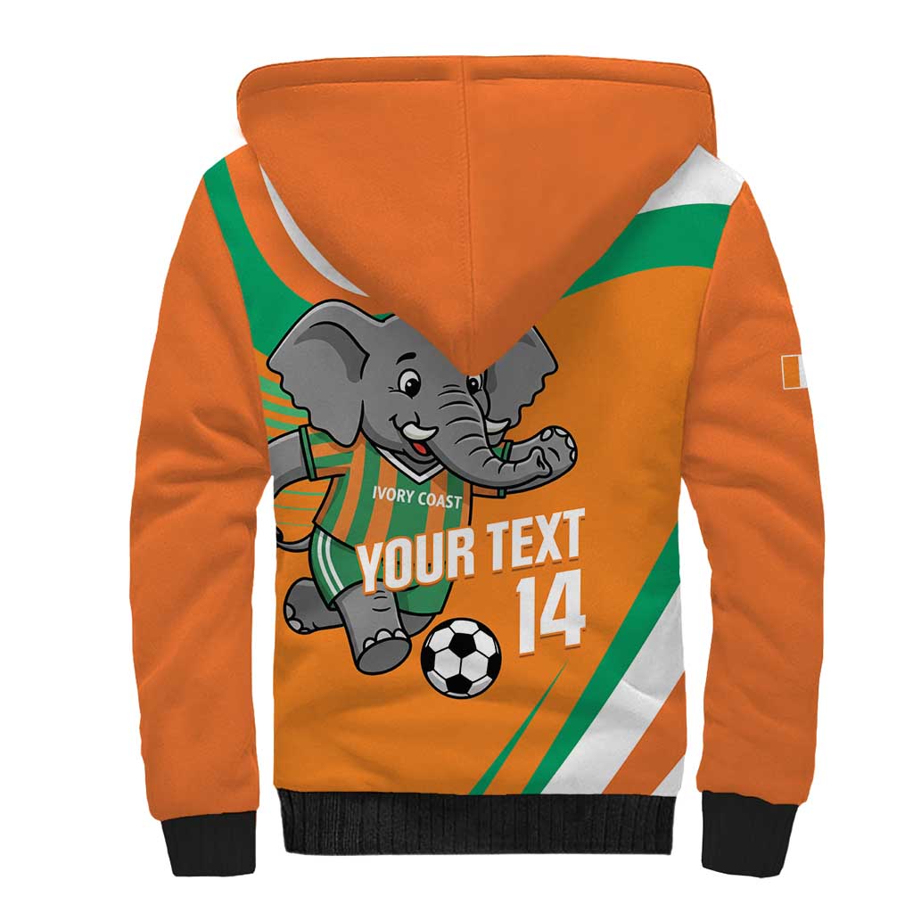 Custom Ivory Coast Football Sherpa Hoodie 2026 Allez Les Elephants Cute Mascot - African Pride