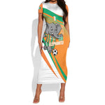 Custom Ivory Coast Football Short Sleeve Bodycon Dress 2026 Allez Les Elephants Cute Mascot LT14