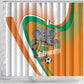 Ivory Coast Football Shower Curtain 2026 Allez Les Elephants Cute Mascot - African Pride