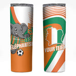 Custom Ivory Coast Football Skinny Tumbler 2026 Allez Les Elephants Cute Mascot - African Pride