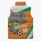 Custom Ivory Coast Football Sleeveless Puffer Jacket 2026 Allez Les Elephants Cute Mascot - African Pride