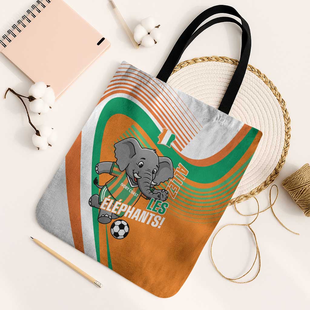 Ivory Coast Football Tote Bag 2026 Allez Les Elephants Cute Mascot - African Pride