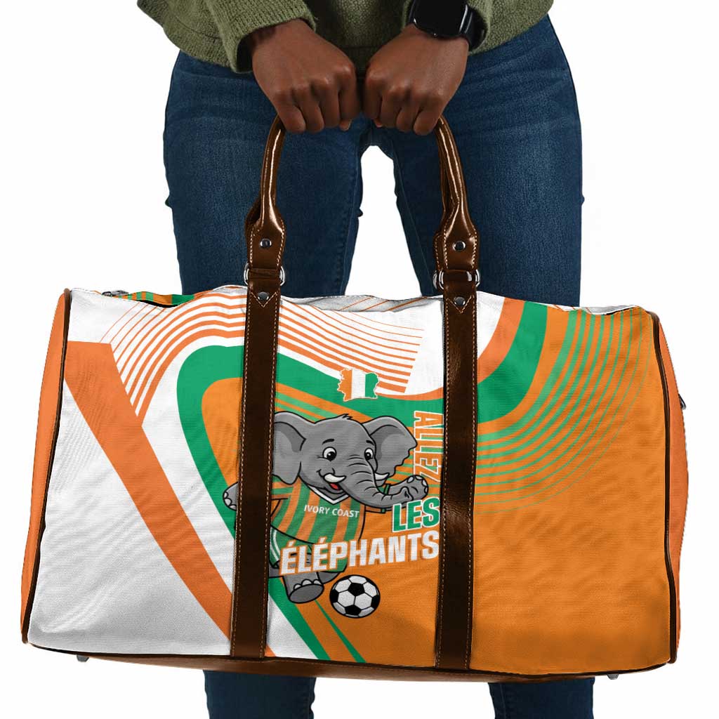 Ivory Coast Football Travel Bag 2026 Allez Les Elephants Cute Mascot - African Pride