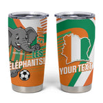 Custom Ivory Coast Football Tumbler Cup 2026 Allez Les Elephants Cute Mascot - African Pride