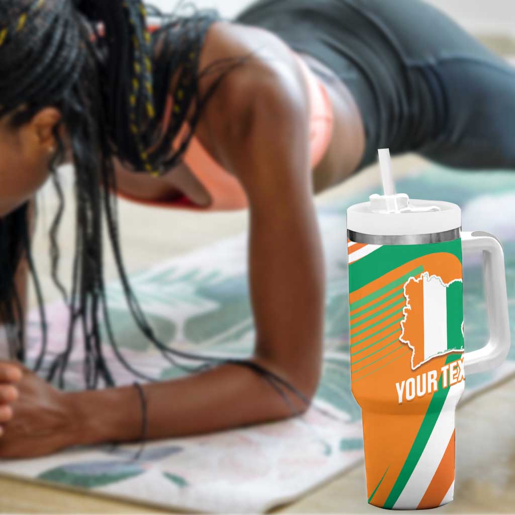 Custom Ivory Coast Football Tumbler With Handle 2026 Allez Les Elephants Cute Mascot - African Pride