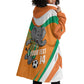 Custom Ivory Coast Football Wearable Blanket Hoodie 2026 Allez Les Elephants Cute Mascot - African Pride