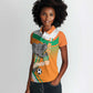 Custom Ivory Coast Football Women Polo Shirt 2026 Allez Les Elephants Cute Mascot LT14