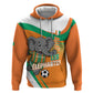 Custom Ivory Coast Football Zip Hoodie 2026 Allez Les Elephants Cute Mascot - African Pride