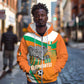 Custom Ivory Coast Football Zip Hoodie 2026 Allez Les Elephants Cute Mascot - African Pride