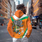 Custom Ivory Coast Football Zip Hoodie 2026 Allez Les Elephants Cute Mascot - African Pride