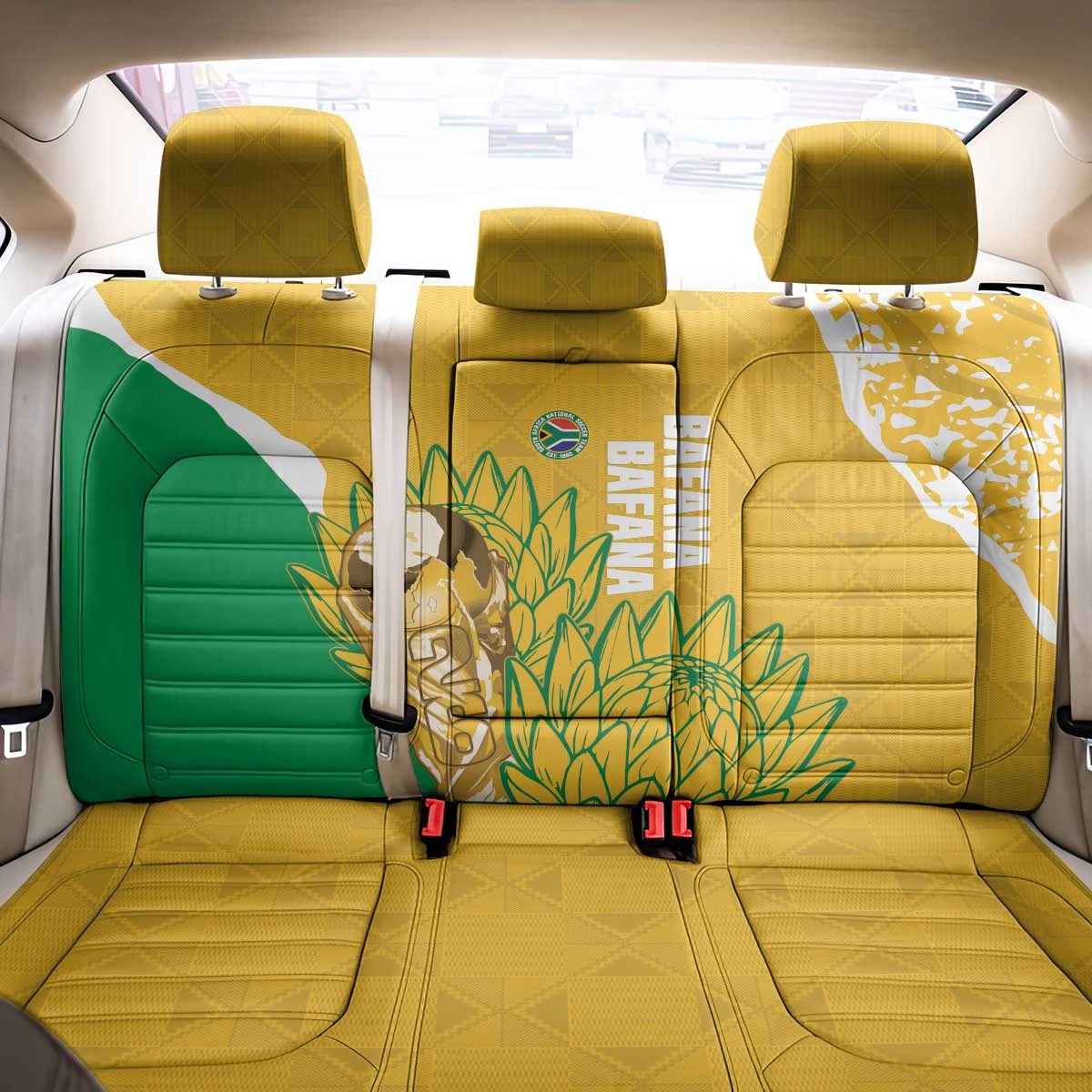 South Africa Soccer Back Car Seat Cover 2026 Bafana Bafana Go Boys Protea - African Pride