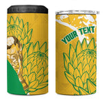 Custom South Africa Soccer 4 in 1 Can Cooler Tumbler 2026 Bafana Bafana Go Boys Protea - African Pride